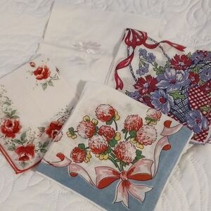 Vintage Hanky Lot 4 Pc